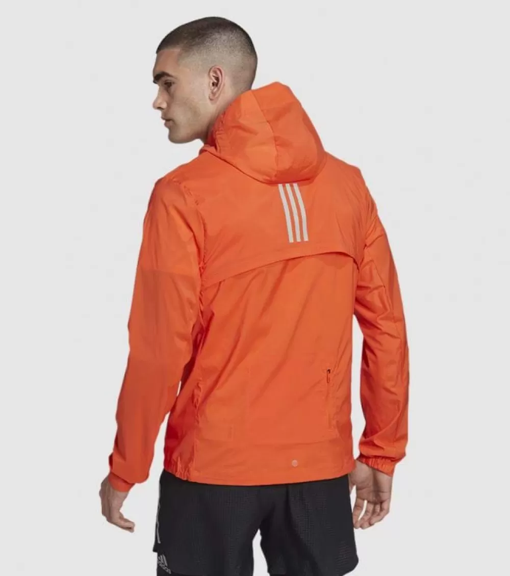 Outlet Adidas Marathon Jacket Mens Semi Impact Orange