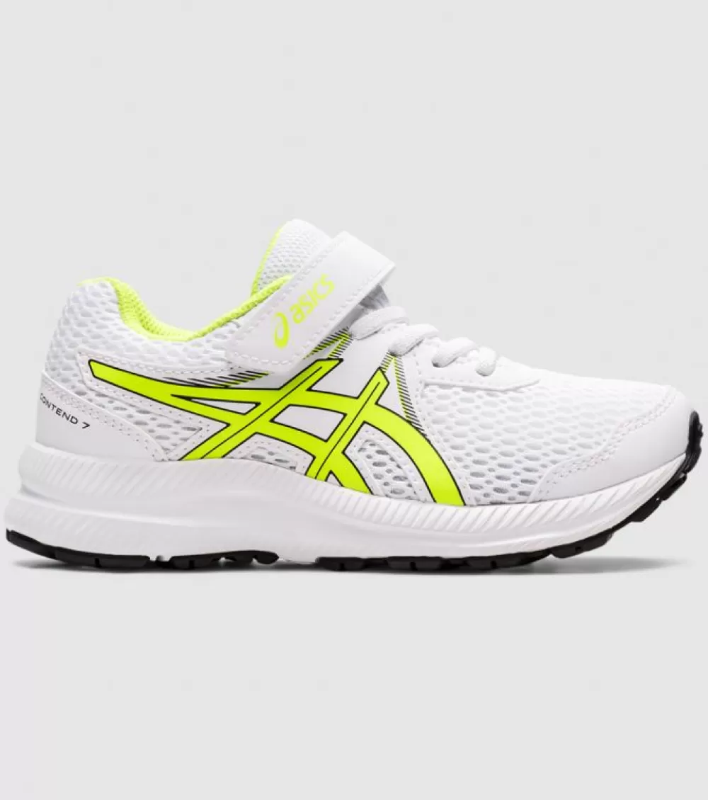 Fashion Asics Contend 7 (Ps) Kids White Hazard Green