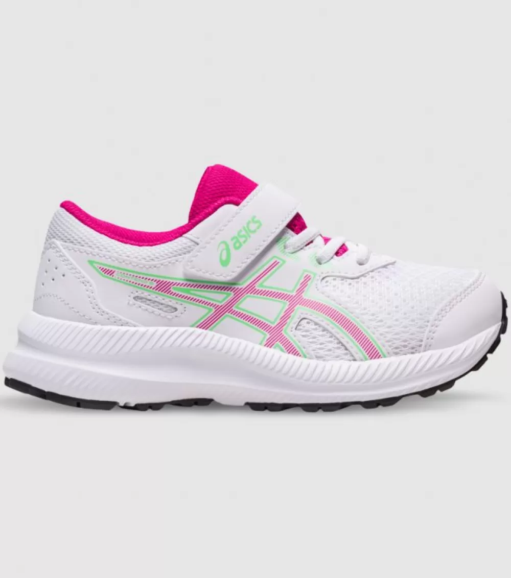 Discount Asics Contend 8 (Ps) Kids White Pink Rave