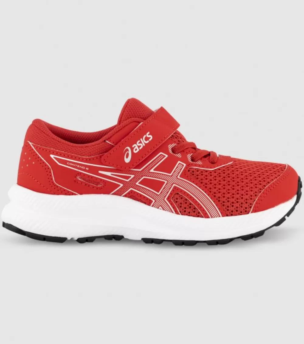 Online Asics Contend 8 (Ps) Kids Red Alert Pure Silver