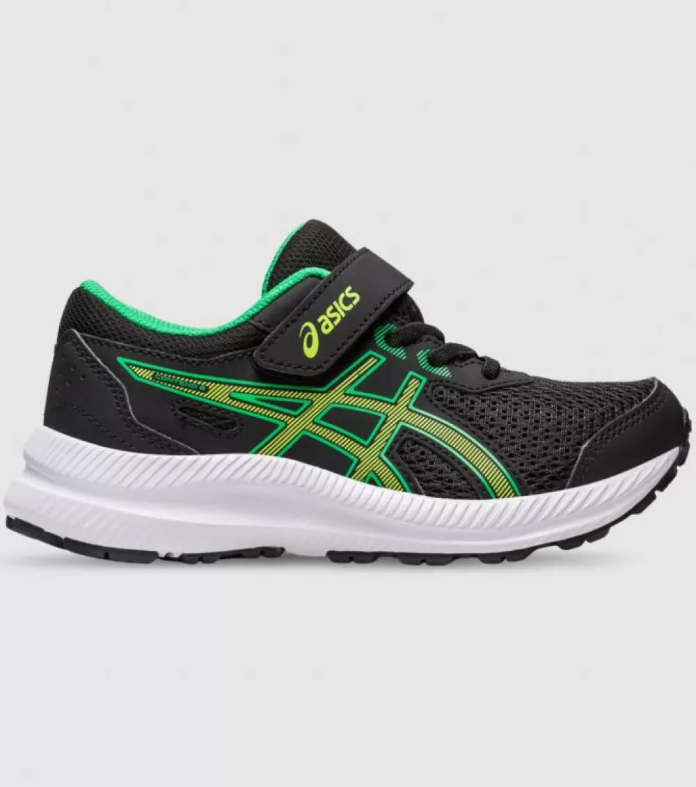 Cheap Asics Contend 8 (Ps) Kids Black Lime Zest