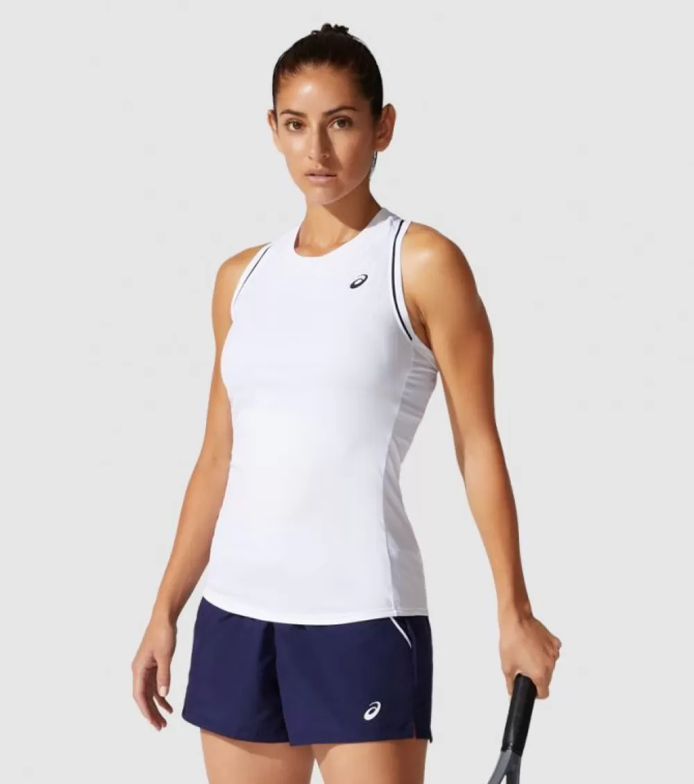 Clearance Asics Court Piping Tank Womens Brilliant White