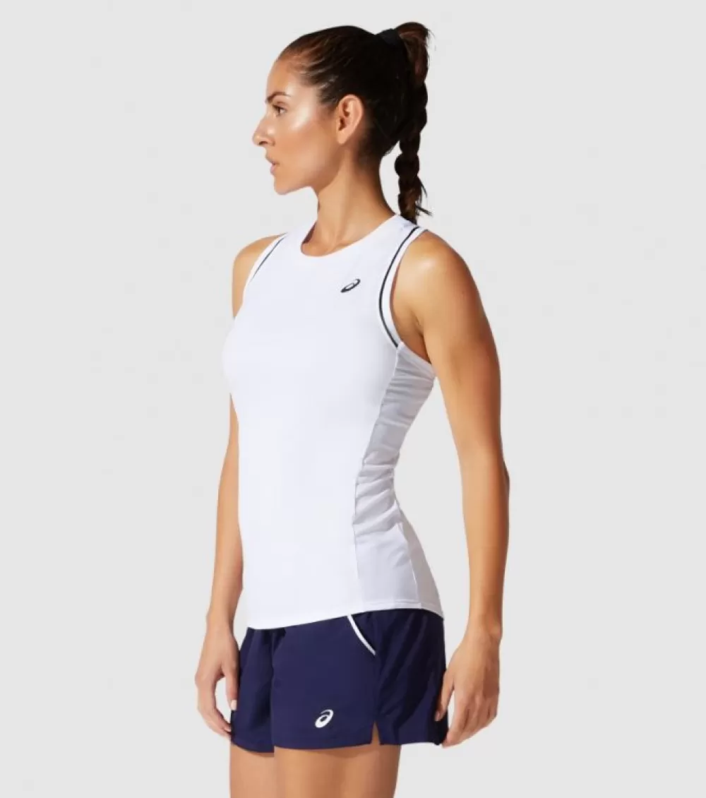 Clearance Asics Court Piping Tank Womens Brilliant White