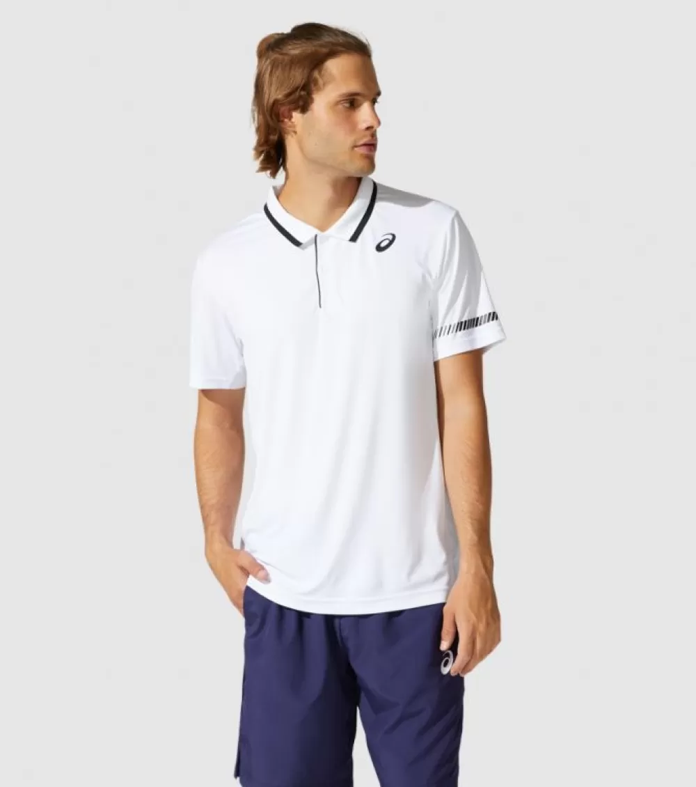 Shop Asics Court Polo Shirt Mens Brilliant White