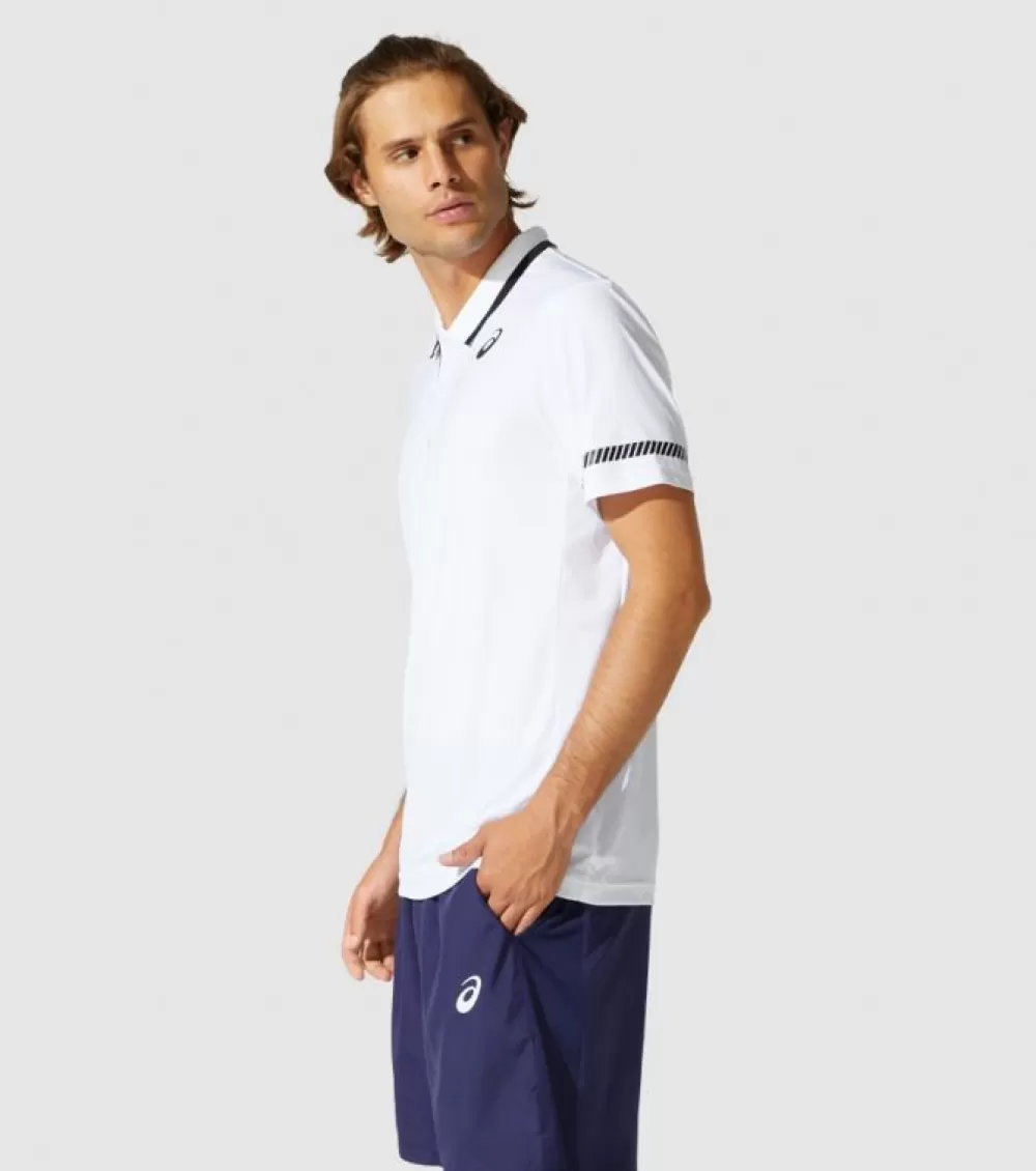 Shop Asics Court Polo Shirt Mens Brilliant White