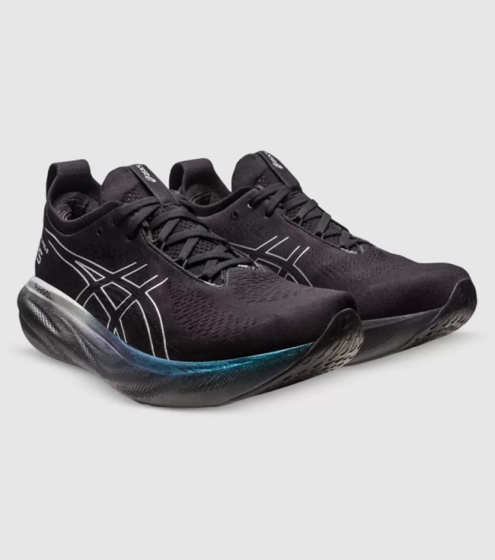 Cheap Asics Gel Nimbus 25 Platinum Mens Black Pure Silver