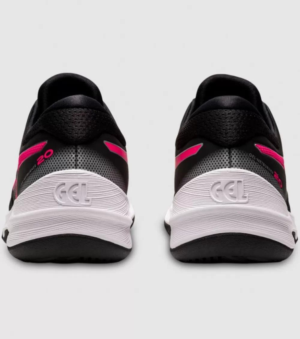 Store Asics Gel-Netburner 20 Womens Netball Shoes Black Pink Glo