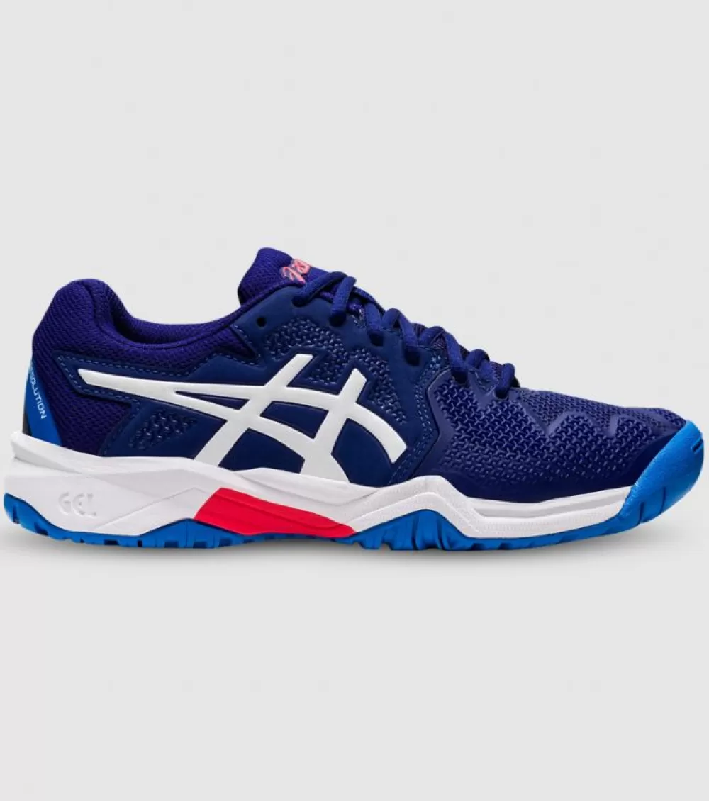 Outlet Asics Gel-Resolution 8 (Gs) Kids Tennis Shoes Dive Blue White