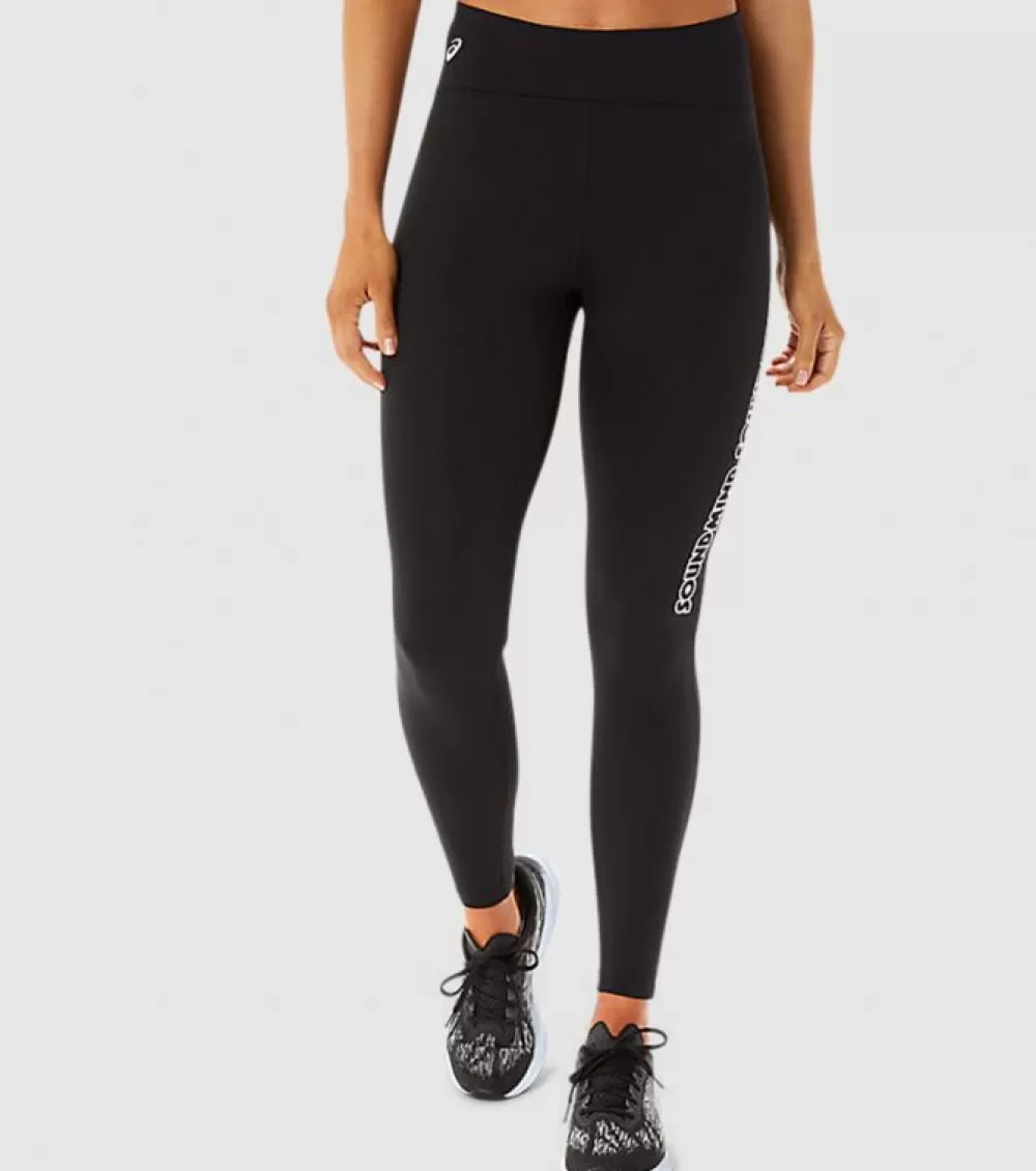 Sale Asics Logo Graphic Tight Womens Performance Black Smoke Grey