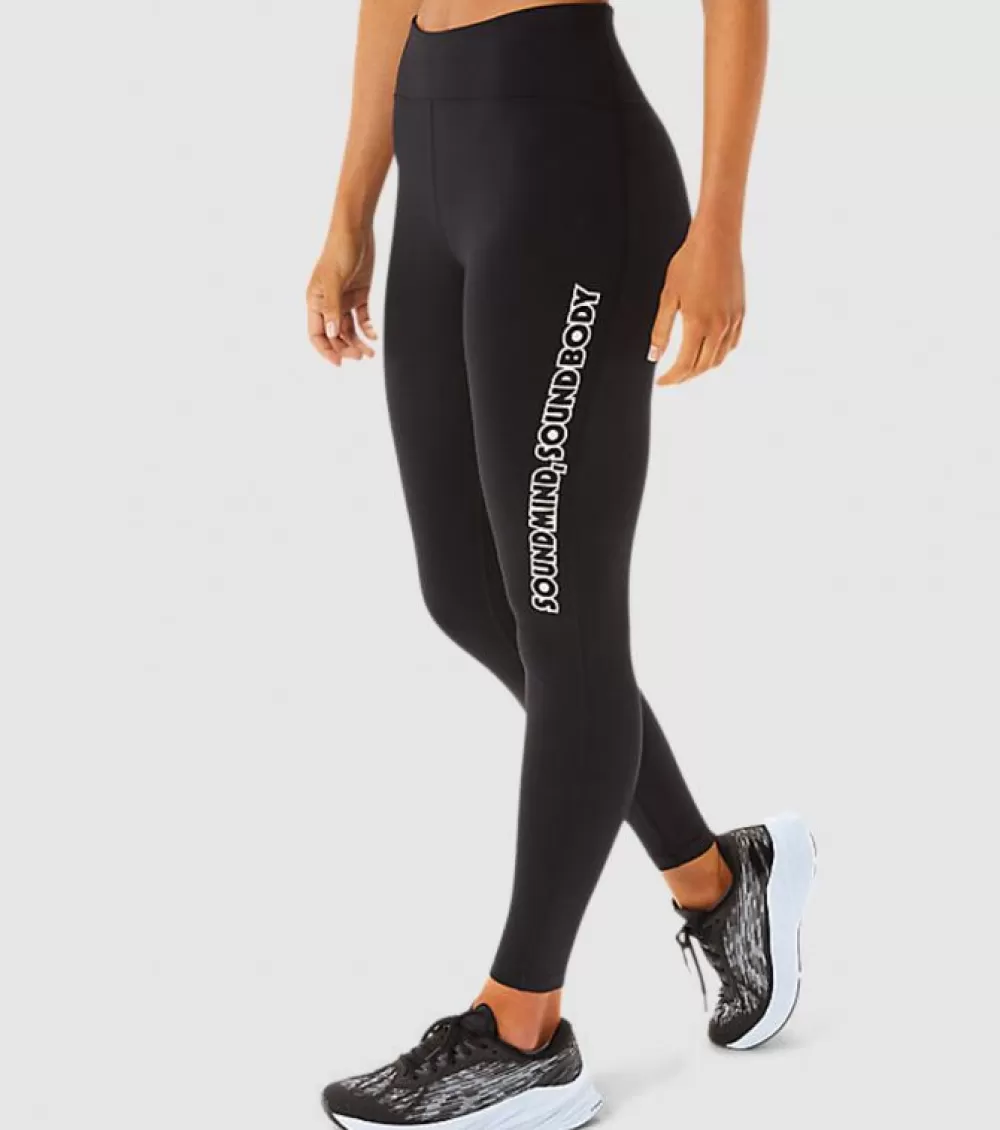 Sale Asics Logo Graphic Tight Womens Performance Black Smoke Grey