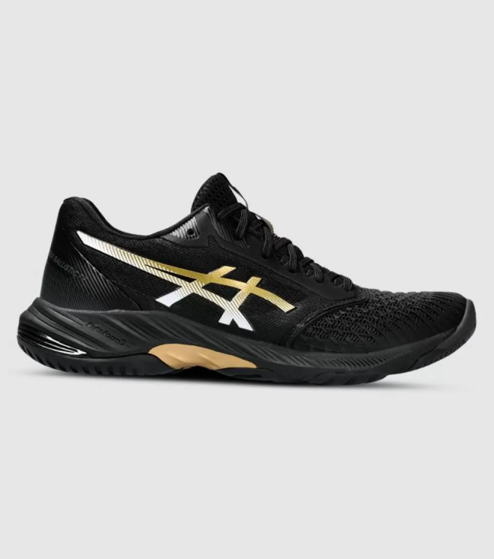 Cheap Asics Netburner Ballistic Ff 3 Womens Black Pure Gold