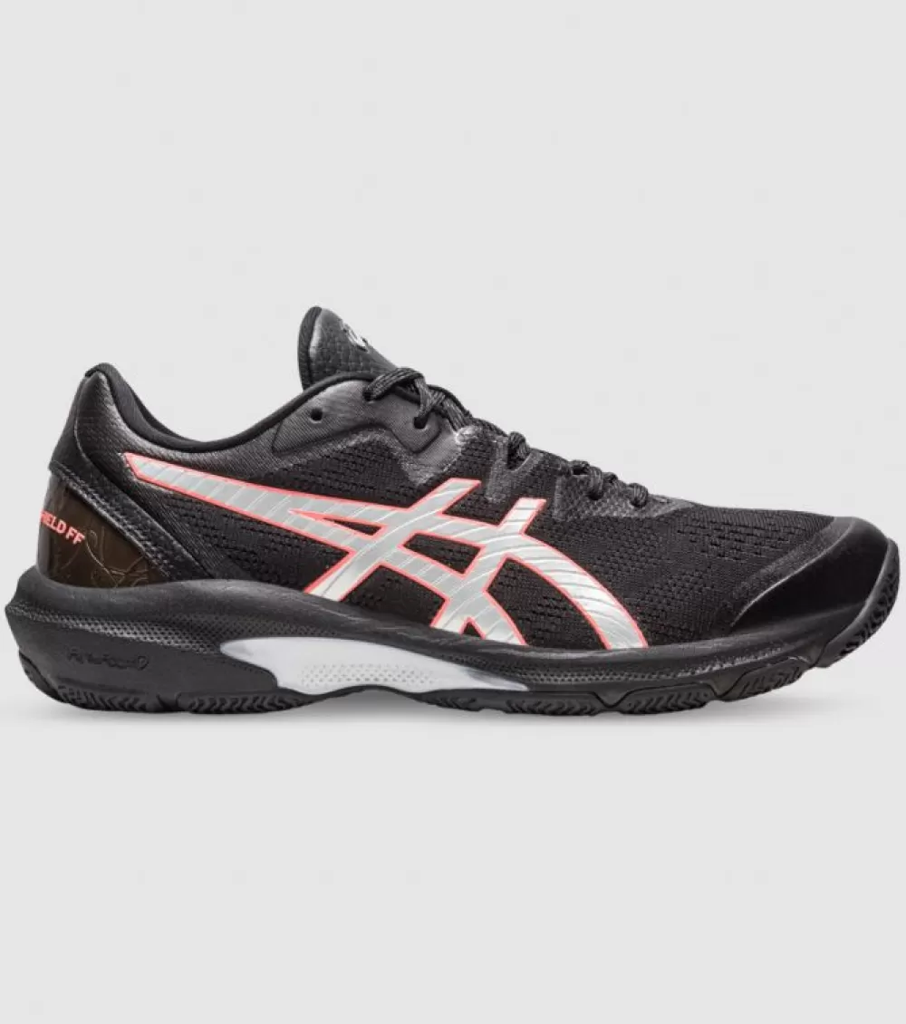 Online Asics Netburner Shield Womens Netball Shoes Black Pure Silver