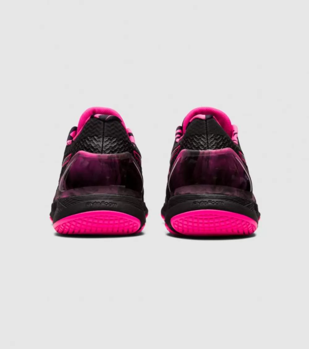 New Asics Netburner Super Ff (D Wide) Womens Netball Shoes Black Pink Glo