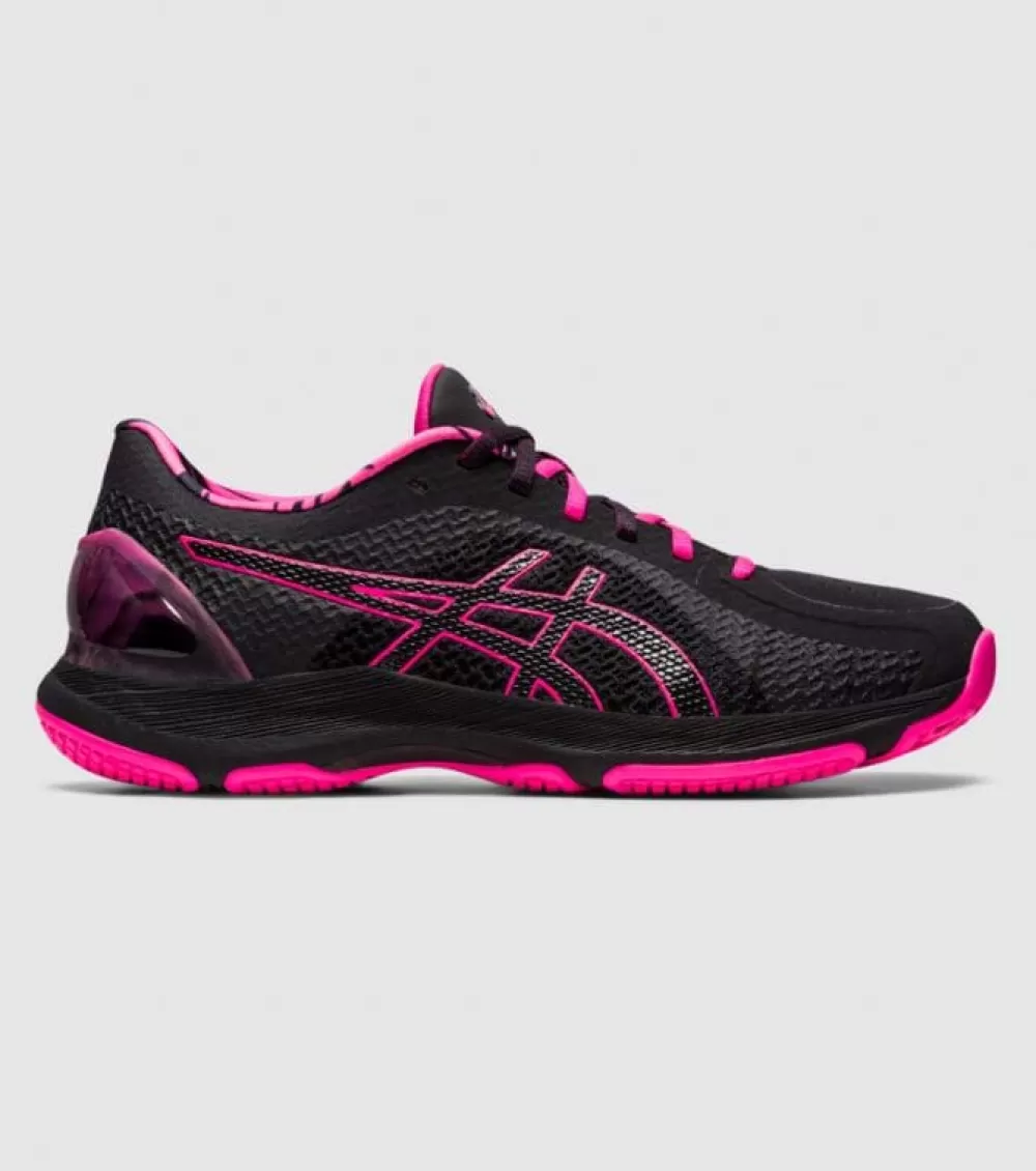 Shop Asics Netburner Super Ff Womens Netball Shoes Black Pink Glo