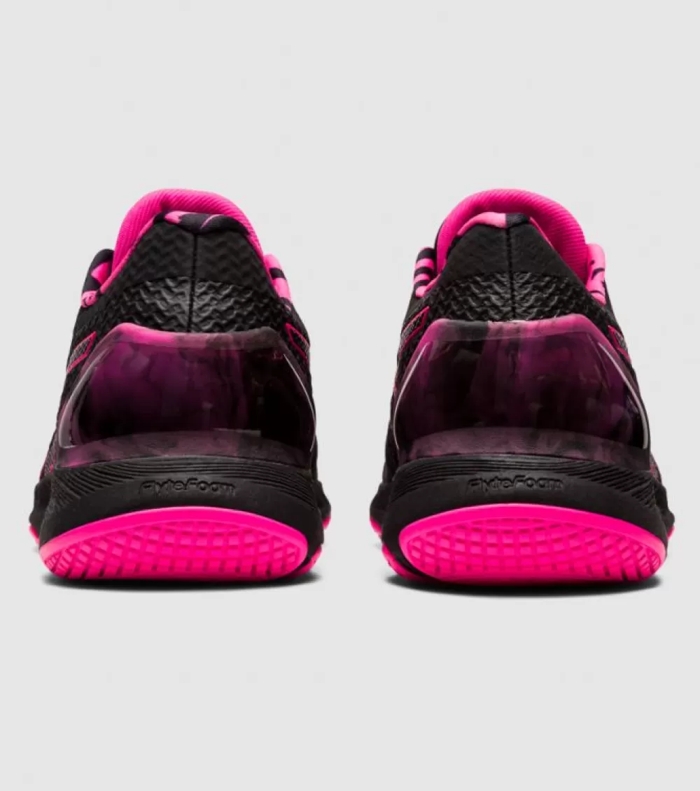 Shop Asics Netburner Super Ff Womens Netball Shoes Black Pink Glo