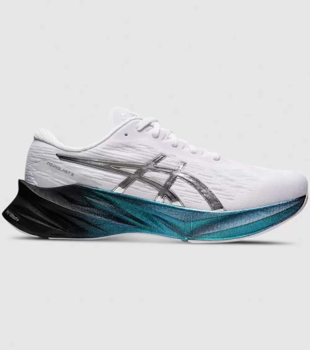 Clearance Asics Novablast 3 Platinum Mens White Pure Silver