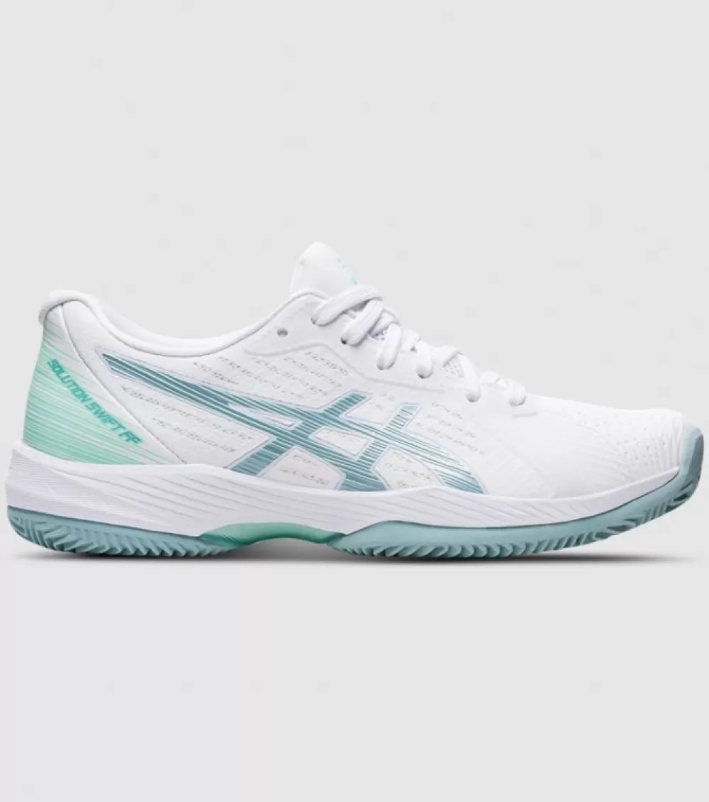 New Asics Solution Swift Ff Clay Womens Tennis Shoes White Smoke Blue