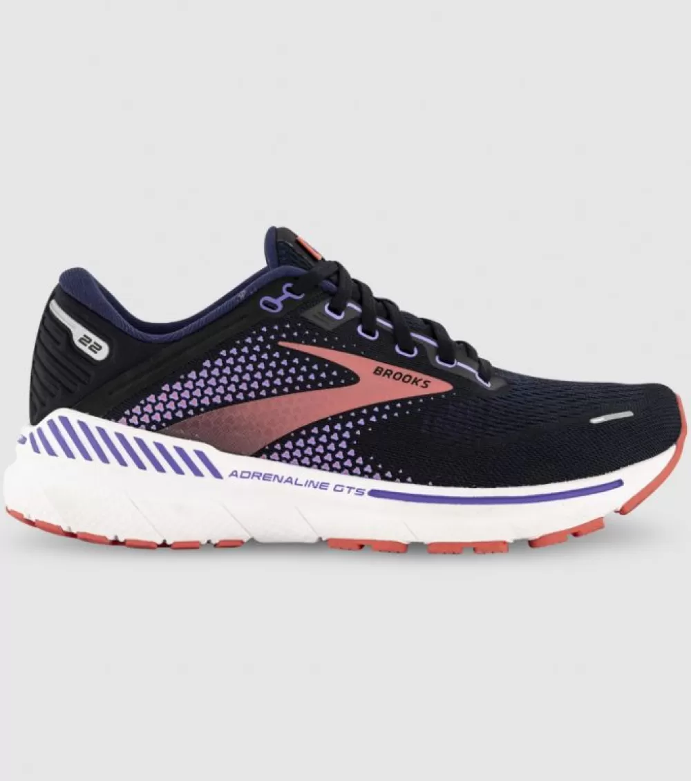 Clearance Brooks Adrenaline Gts 22 (D Wide) Womens Black Purple Coral