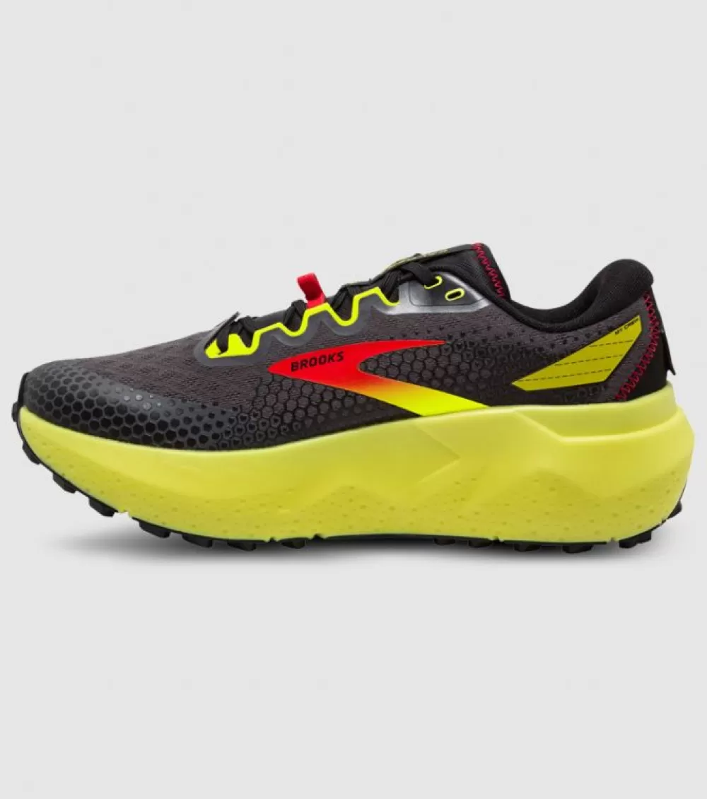 New Brooks Caldera 6 Mens Black Fiery Red Yellow