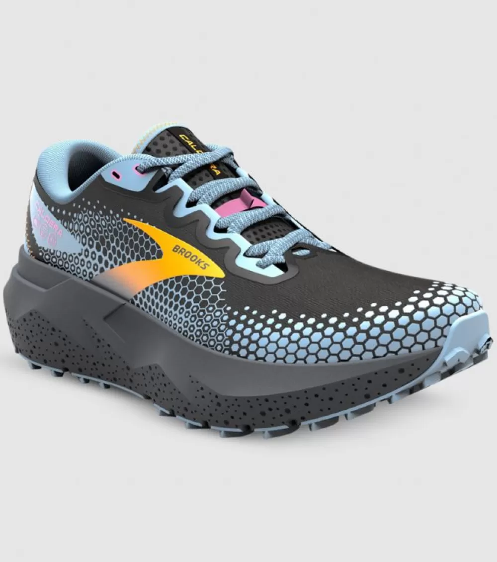 Hot Brooks Caldera 6 Womens Black Blue Yellow