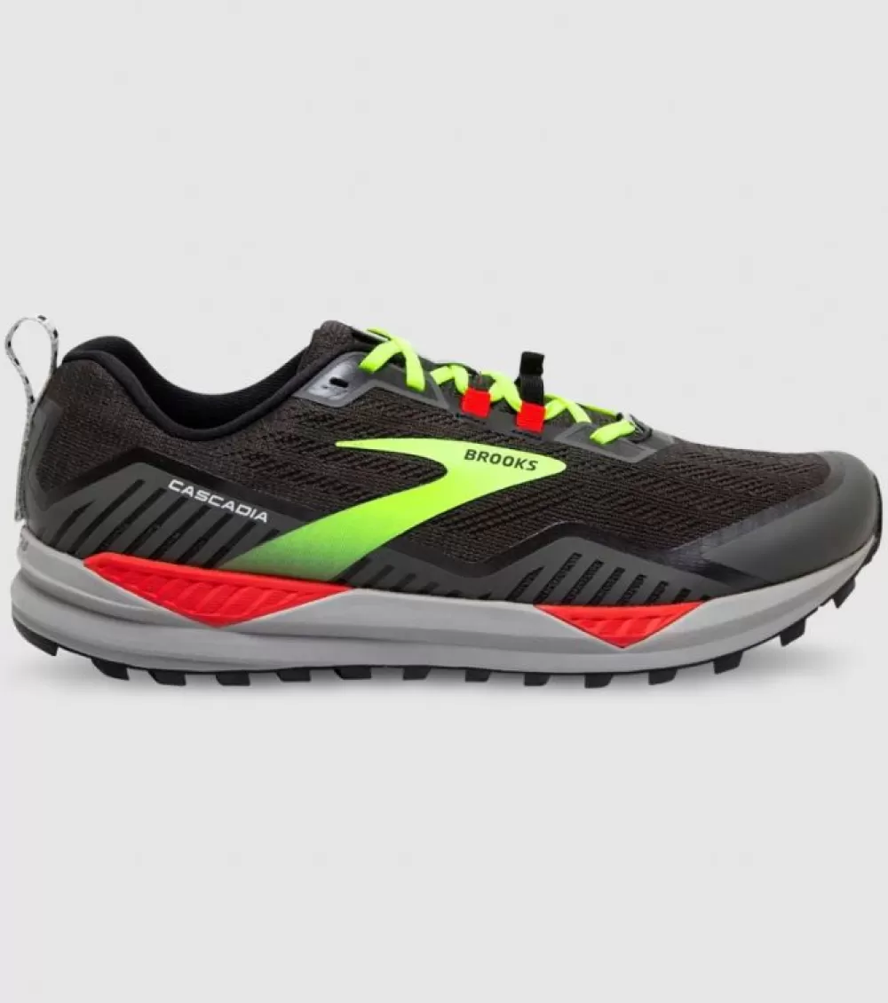 New Brooks Cascadia 15 Mens Black Raven Cherry Tom