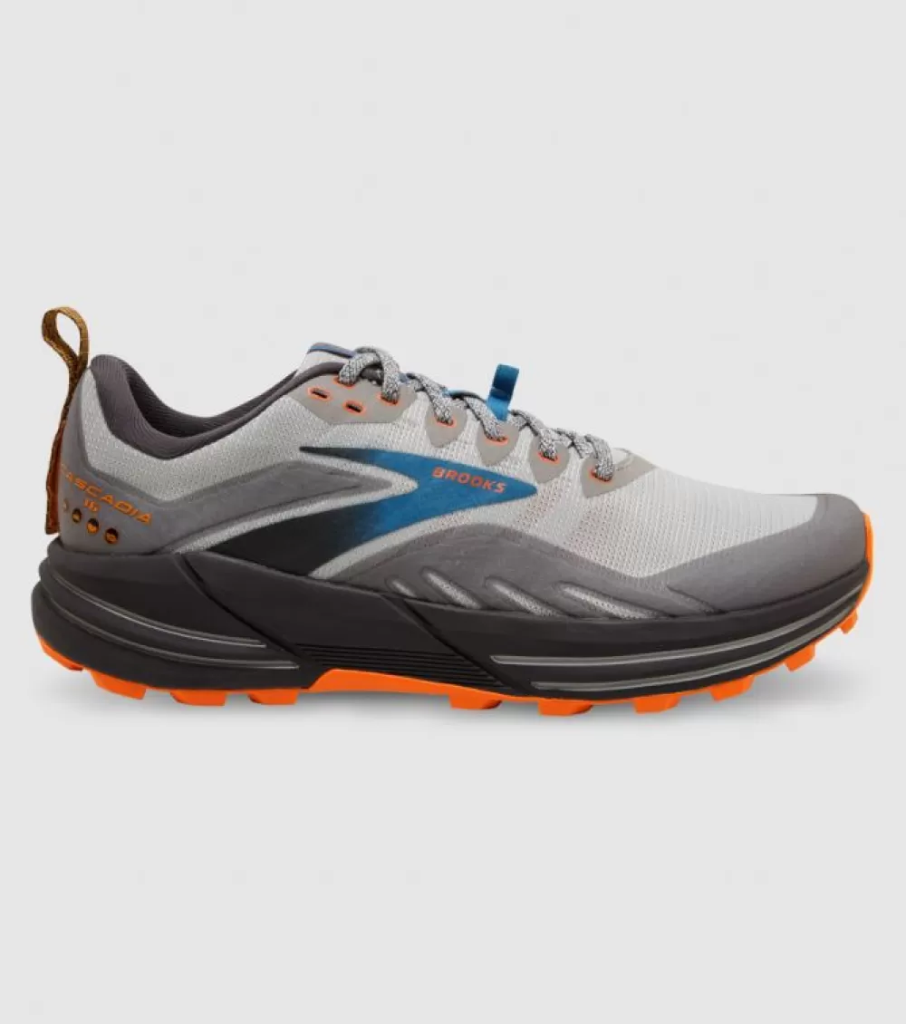 Discount Brooks Cascadia 16 (2E Wide) Mens Oyster Mushroom Orange