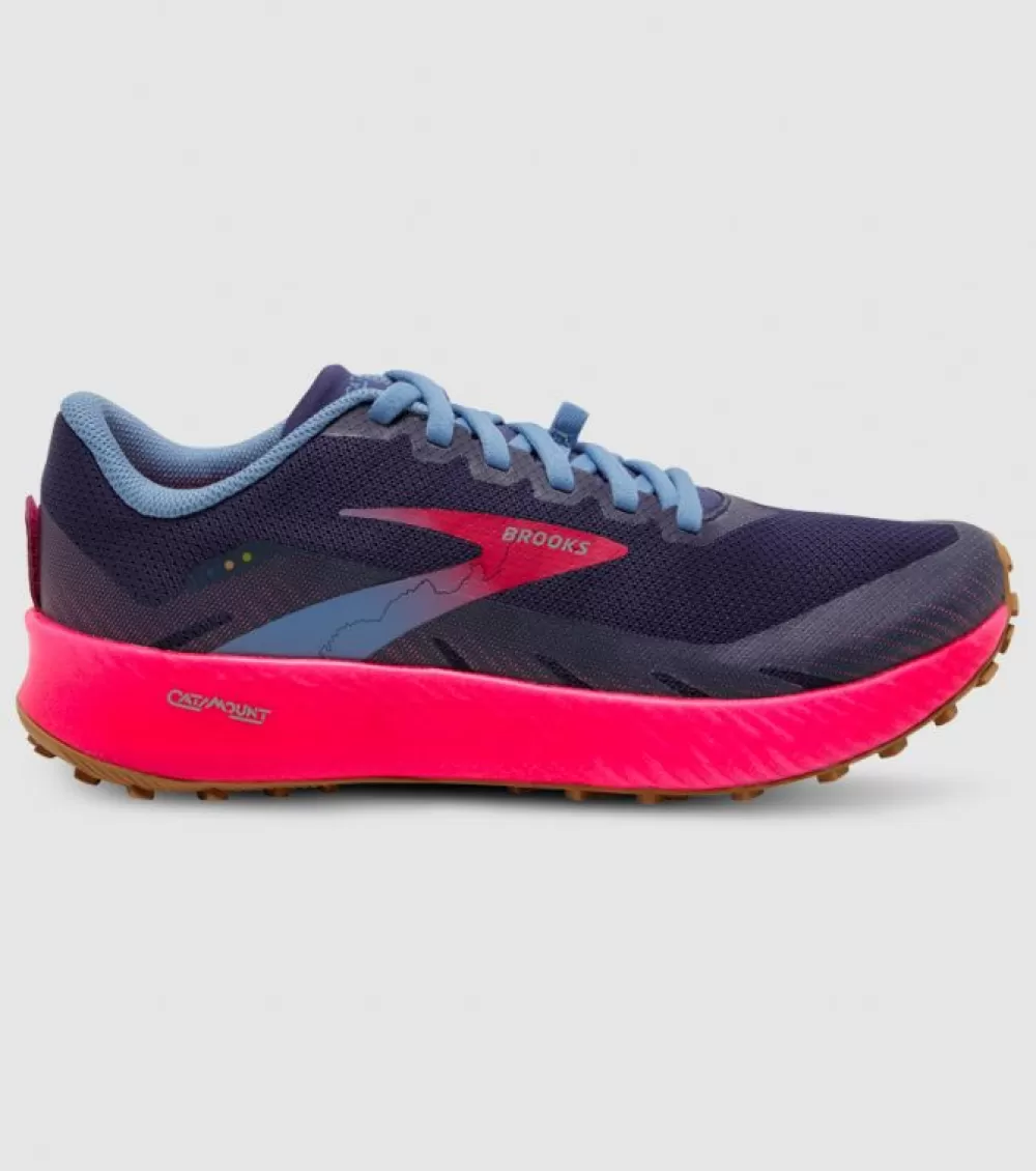 Best Sale Brooks Catamount Womens Deep Cobalt Diva Pink