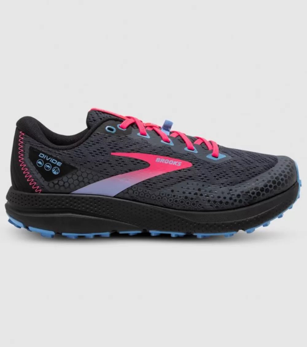 Cheap Brooks Divide 3 Womens Ebony Black Diva Pink