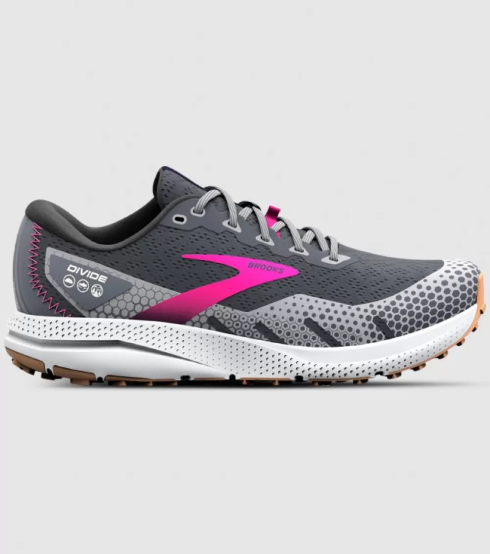 Best Sale Brooks Divide 3 Womens Ebony Grey Pink