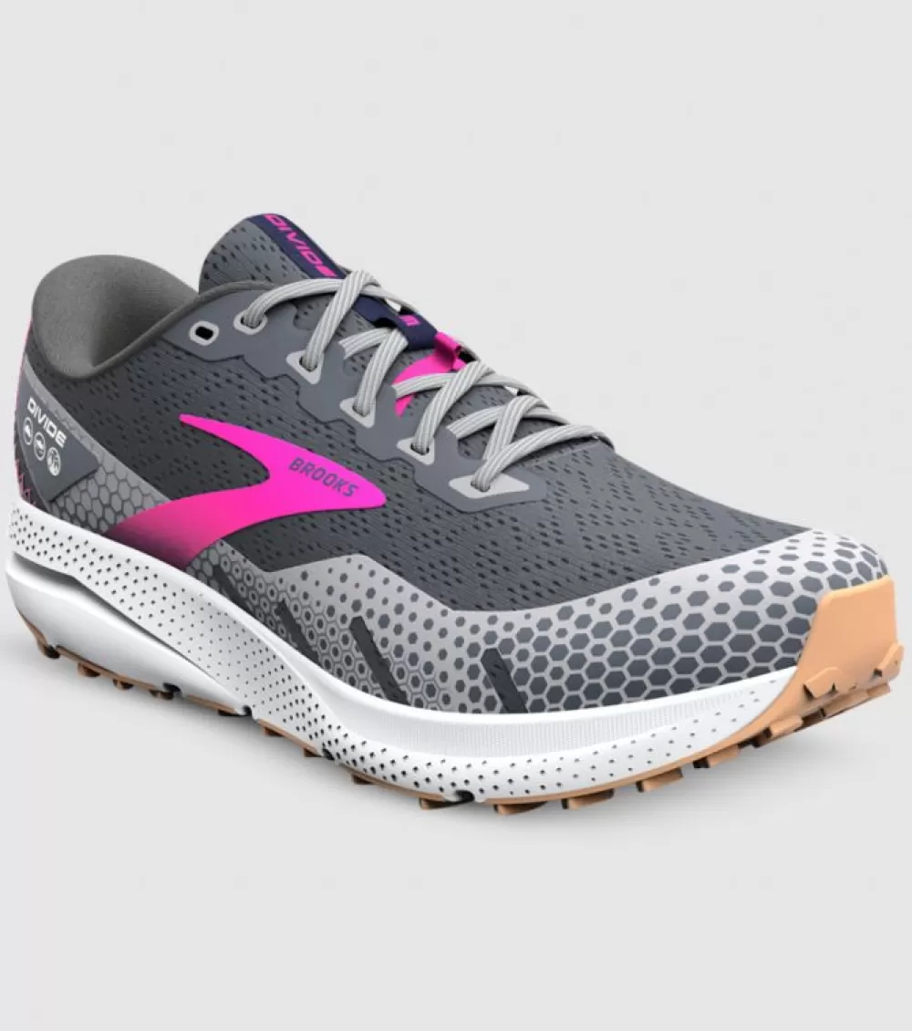 Best Sale Brooks Divide 3 Womens Ebony Grey Pink