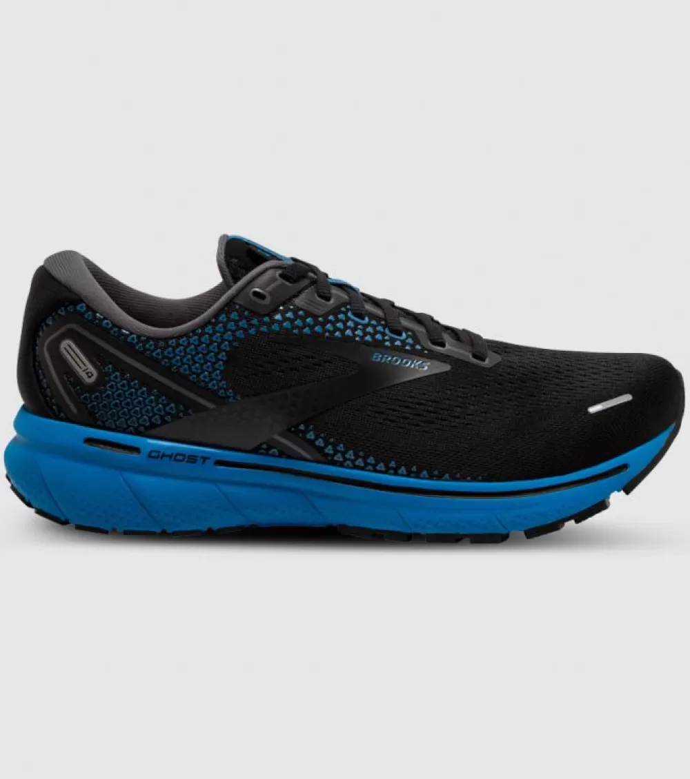 Discount Brooks Ghost 14 (2E Wide) Mens Black Blackend Pearl Blue