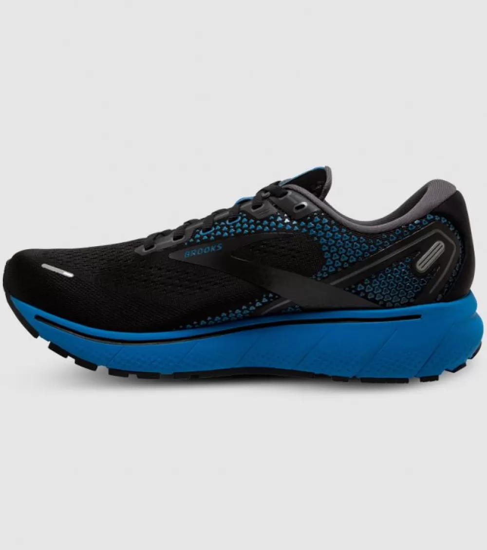 Discount Brooks Ghost 14 (2E Wide) Mens Black Blackend Pearl Blue