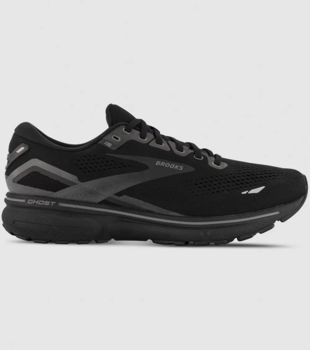 Cheap Brooks Ghost 15 (2E Wide) Mens Black Black Ebony