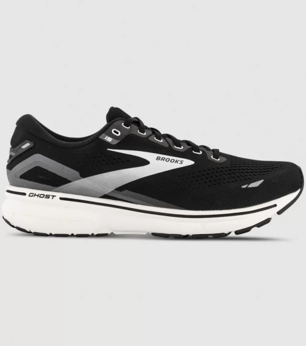 Hot Brooks Ghost 15 (2E Wide) Mens Black White