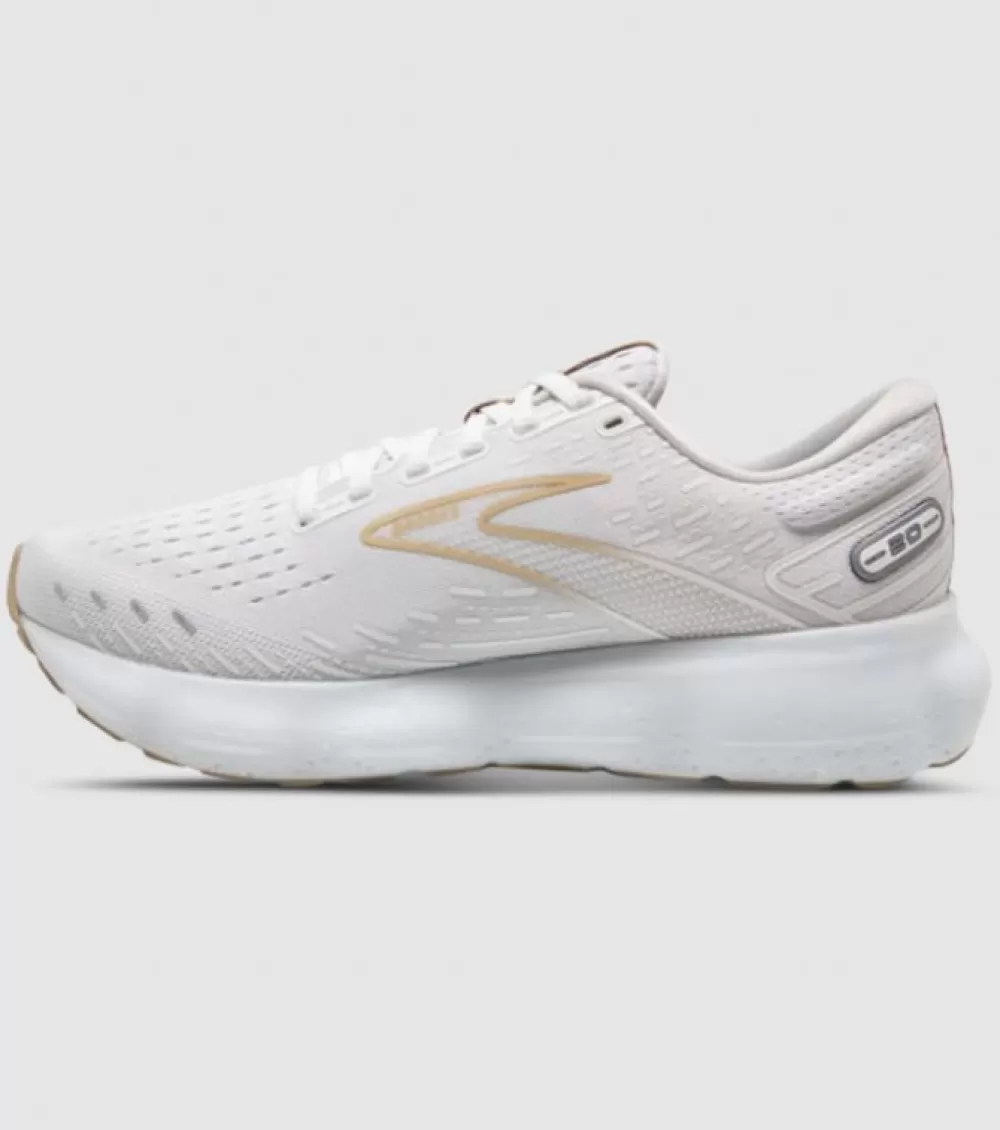 Shop Brooks Glycerin 20 (2E Wide) Mens Apla White Khaki