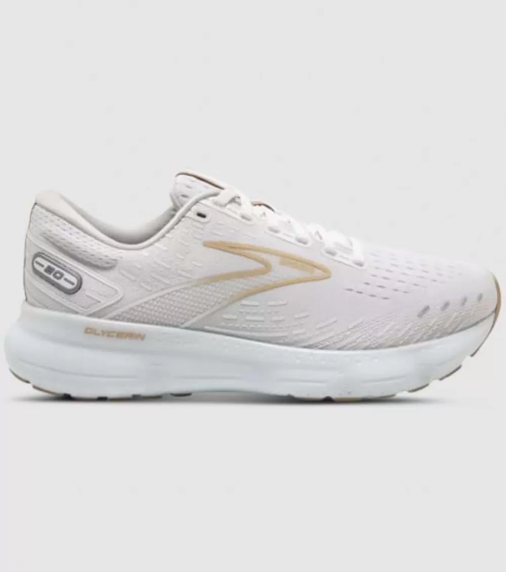 Best Sale Brooks Glycerin 20 (D Wide) Womens Apla White Khaki