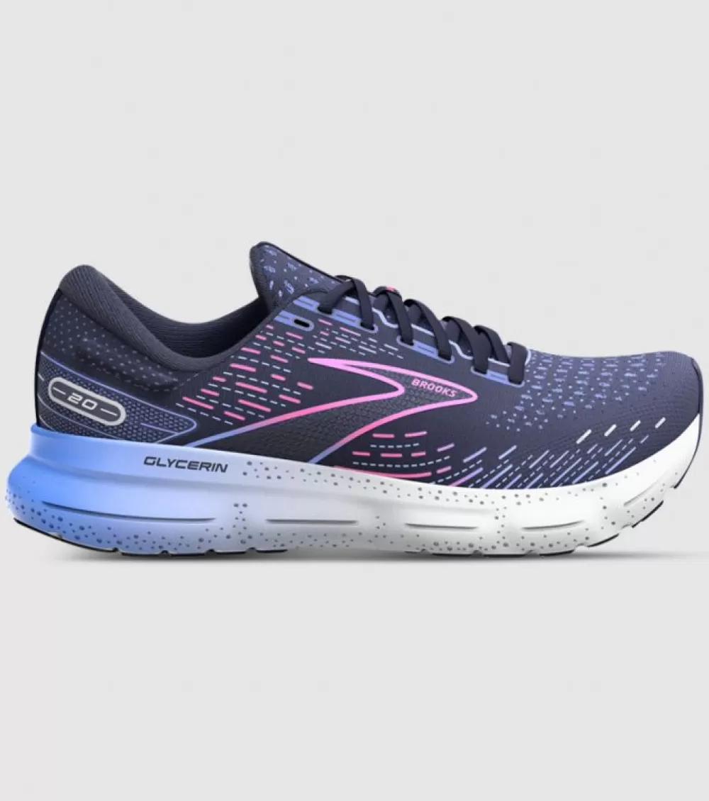 Best Sale Brooks Glycerin 20 (D Wide) Womens Peacoat Blue Pink