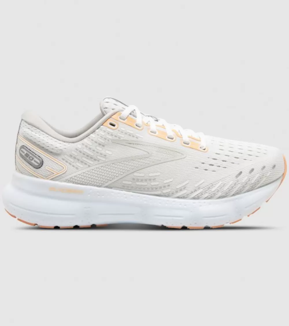 Clearance Brooks Glycerin 20 Womens White Grey Peach