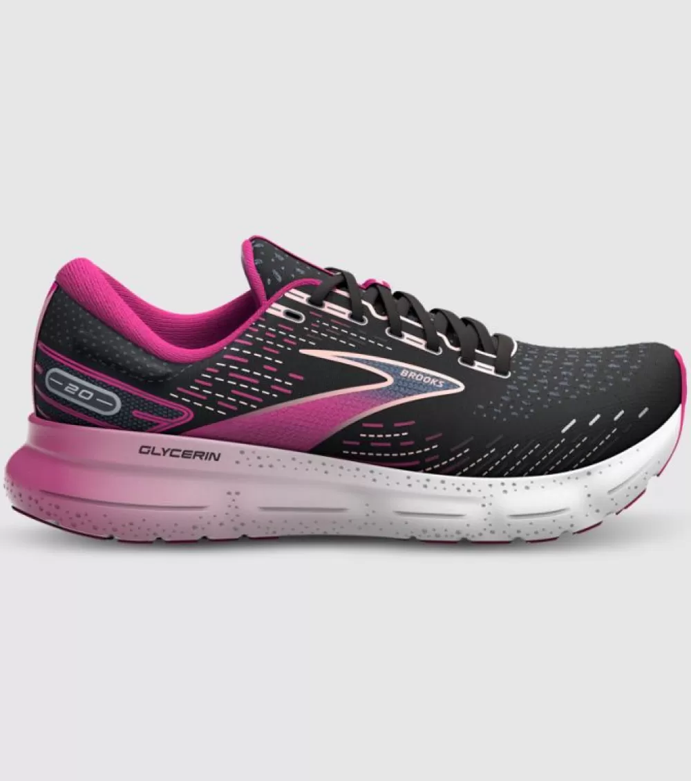 Cheap Brooks Glycerin 20 Womens Black Fuchsia Linen