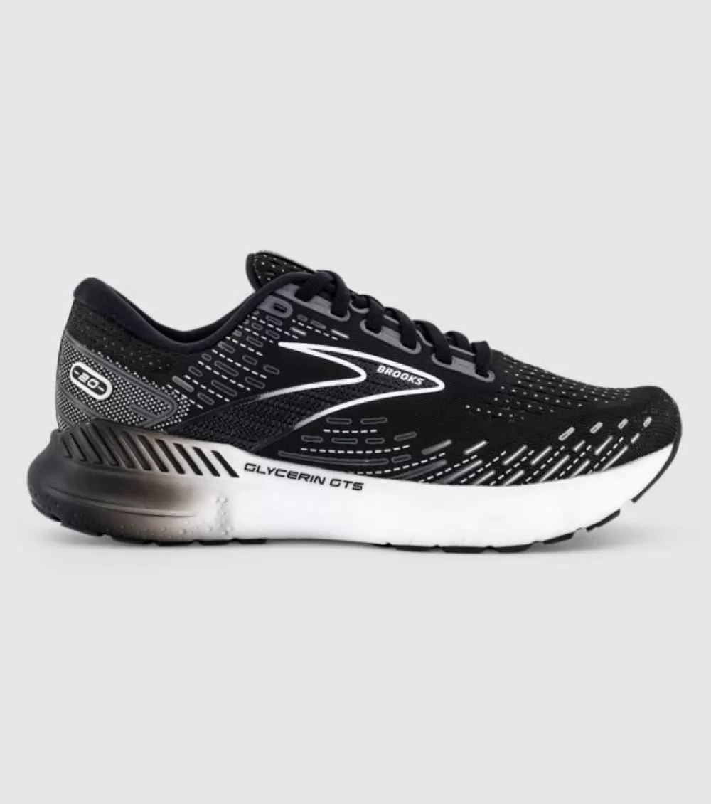 Best Brooks Glycerin Gts 20 (2E Wide) Mens Black White Alloy