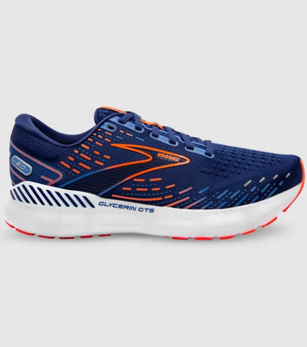 New Brooks Glycerin Gts 20 (2E Wide) Mens Blue Depths Palace Org