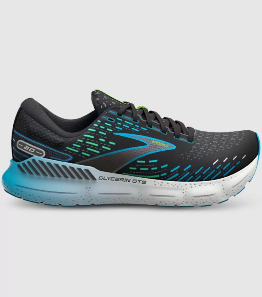 Cheap Brooks Glycerin Gts 20 Mens Black Hawaii Ocean Green