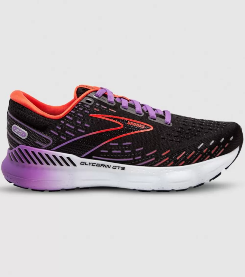 Best Brooks Glycerin Gts 20 Womens Black Bellflower Fiesta