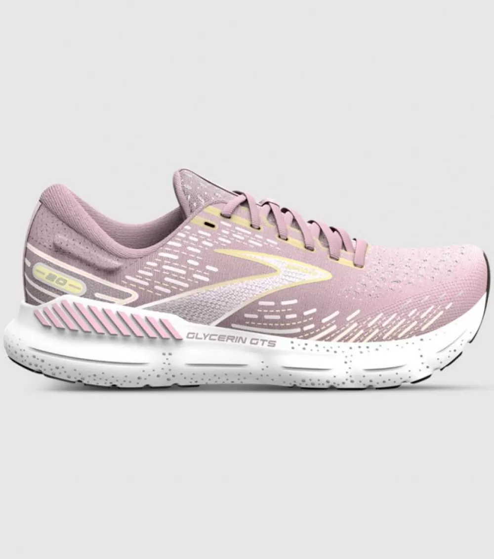 Best Sale Brooks Glycerin Gts 20 Womens Pink Yellow White