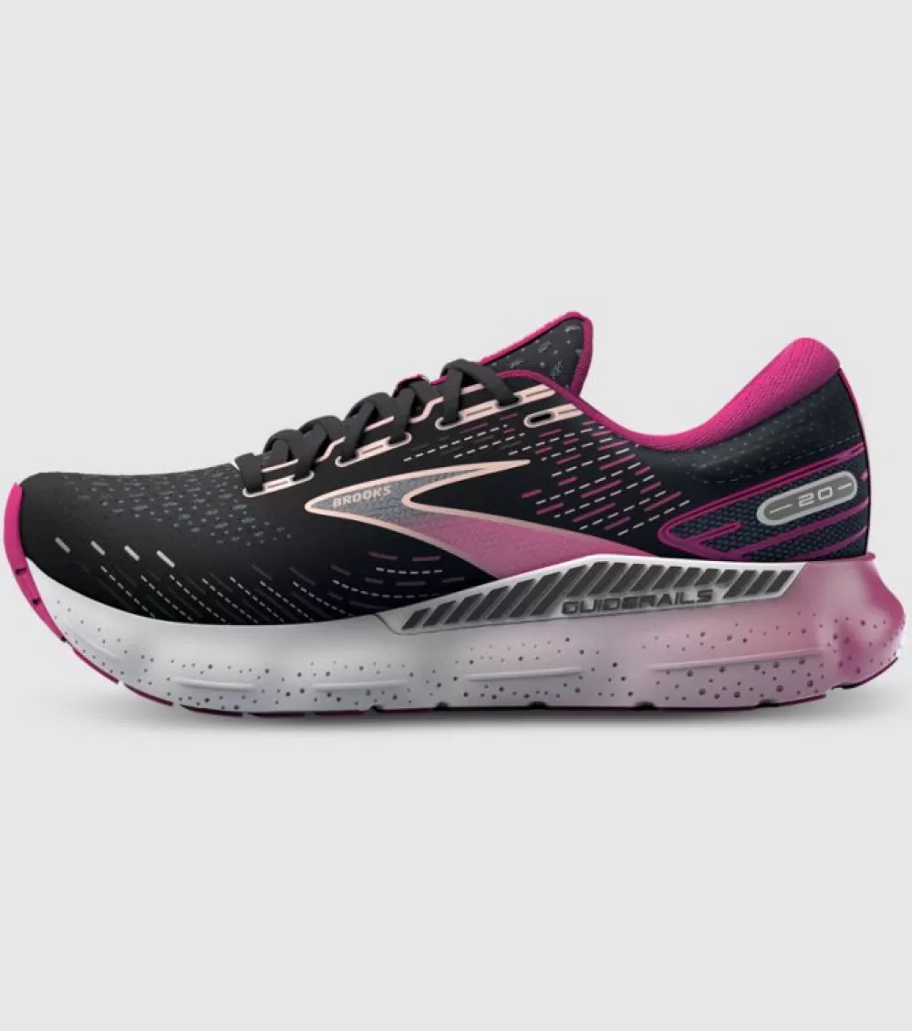 Best Brooks Glycerin Gts 20 Womens Black Fuchsia Linen