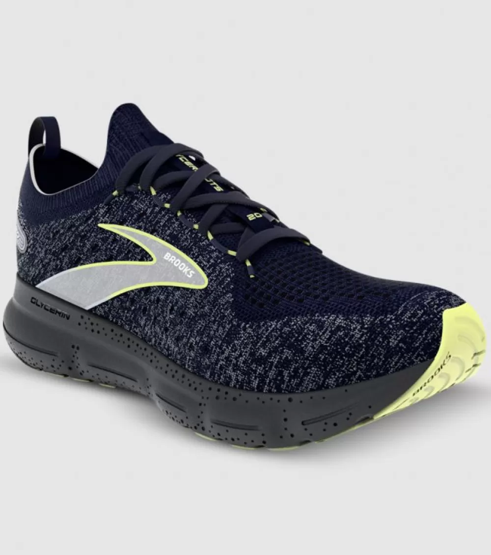 Flash Sale Brooks Glycerin Stealthfit 20 Mens Blue Ebony Lime