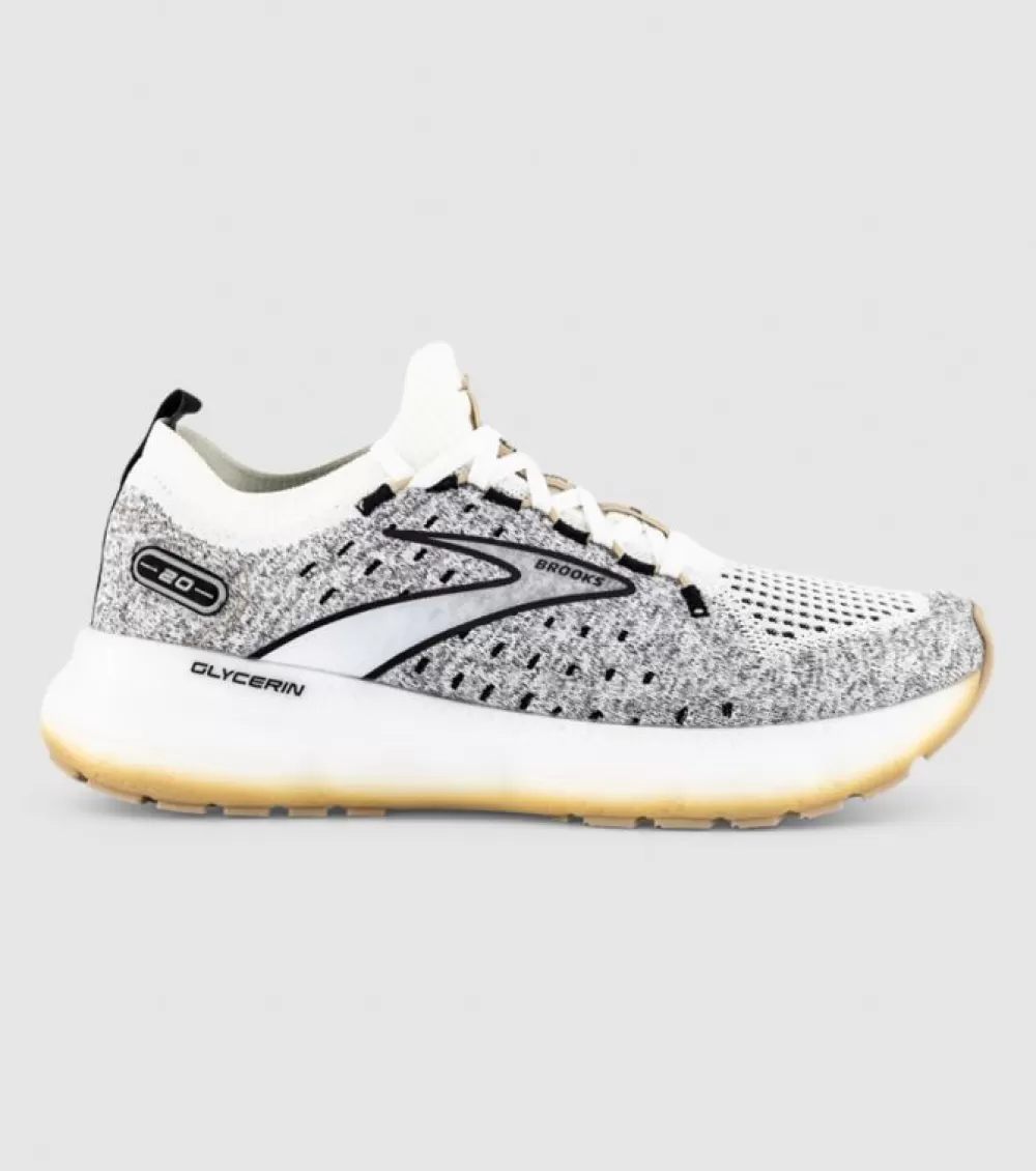 Clearance Brooks Glycerin Stealthfit 20 Womens White Black Cream