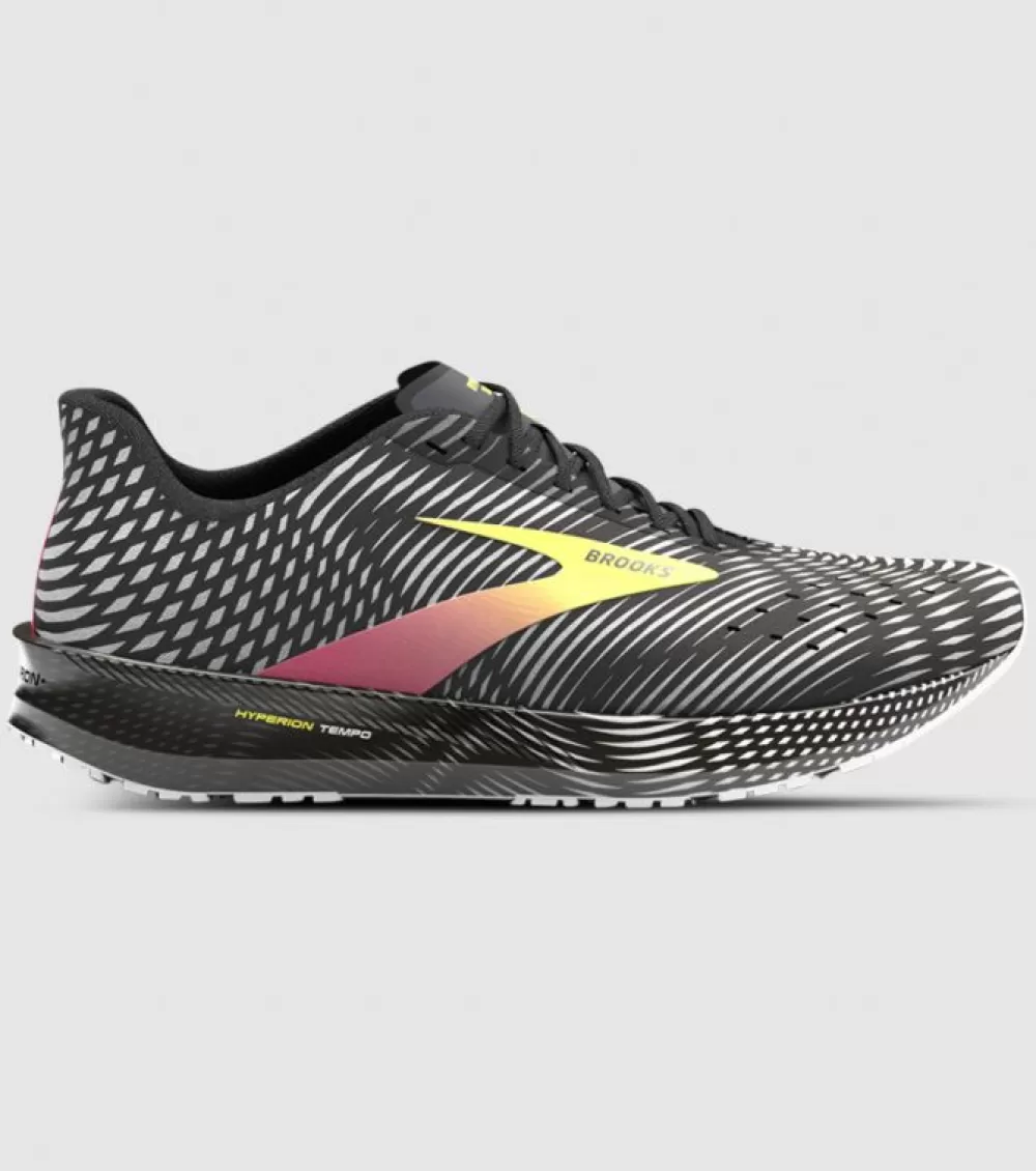 Hot Brooks Hyperion Tempo Mens Black Pink Yellow