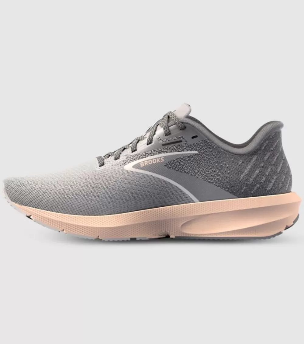 Shop Brooks Launch 10 Womens Grey Crystal Grey Peach