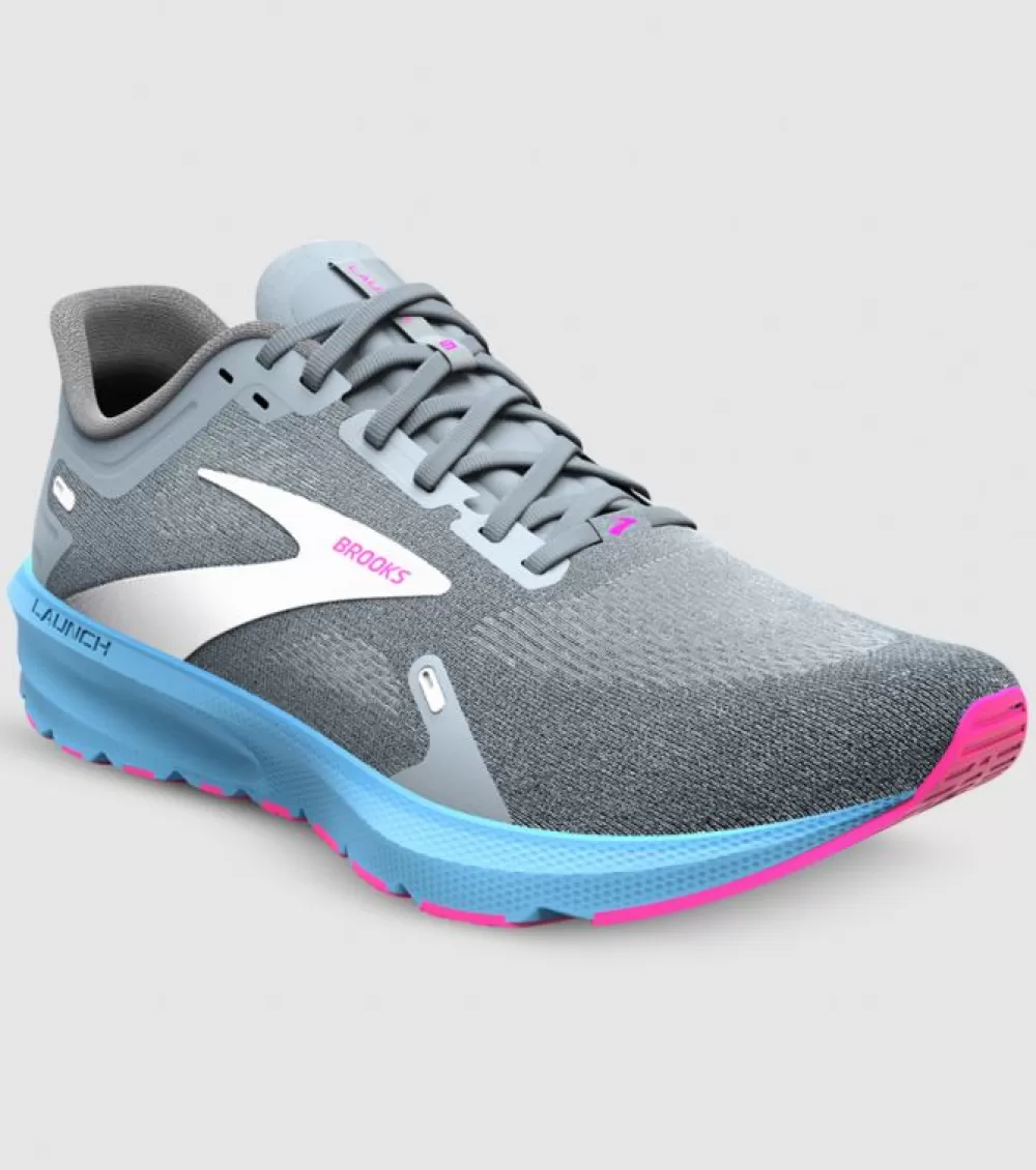 Hot Brooks Launch 9 Womens Grey Blue Pink